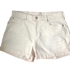 Levi’s Signature Mean Girls High Rise Shorts 14X4”Light Pink Cuffed Raw Hem
